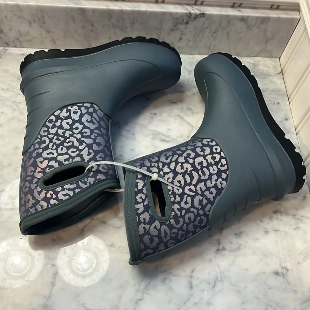 Bogs Neo Classic Metallic Leopard Snow Boot Youth 6 NEW